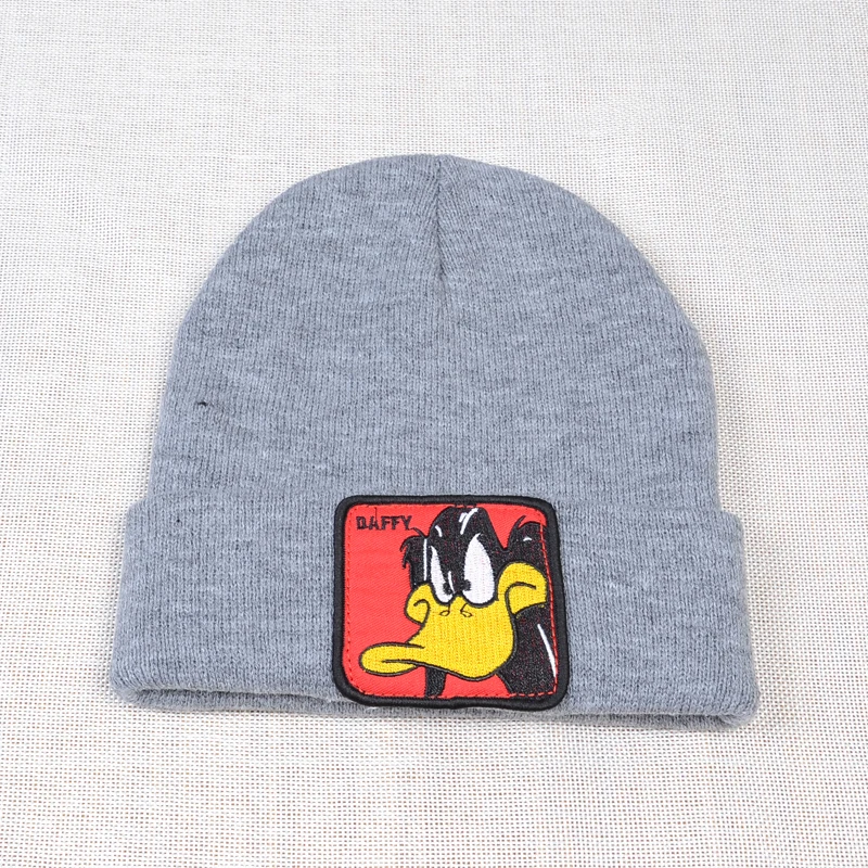 Looney Tunes Даффи Дак 'Даффи фейс Beanie мужские теплые зимние женские вязаные шапки с рисунком унисекс в стиле хип-хоп Beanies cap