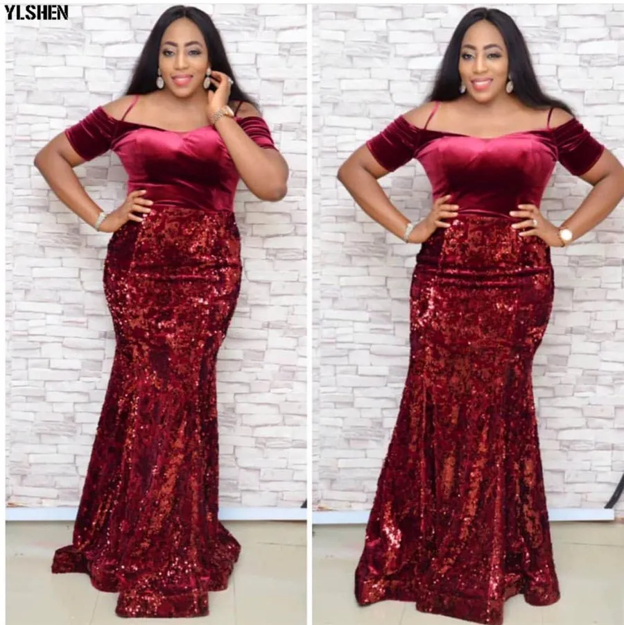 Velvet African Dresses for Women sequins Africa Dress African Clothes Fashion Evening Long Maxi Dress Robe Africaine Femme 2019 06