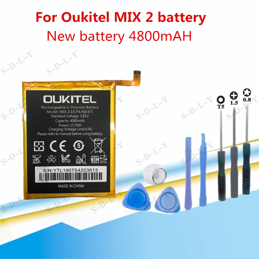 

New High Quality 4080mAh OUKITEL MIX2 Battery For Oukitel MIX 2 Mobile Phone +Tracking + tools
