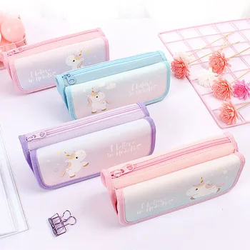 

Cute Unicorn Pencil Case Large Capacity Pen Case Kawaii Cartoon Pencil Bag For Girls Office Supplies Stationery