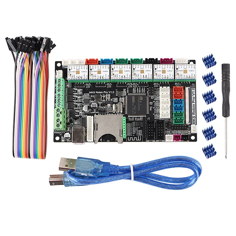 

3D Printer Accessories Dual Z Axis 3 Print Head Motherboard MKS Robin Pro + 6 Pcs TMC2209 Motherboard Driver Kit Combination