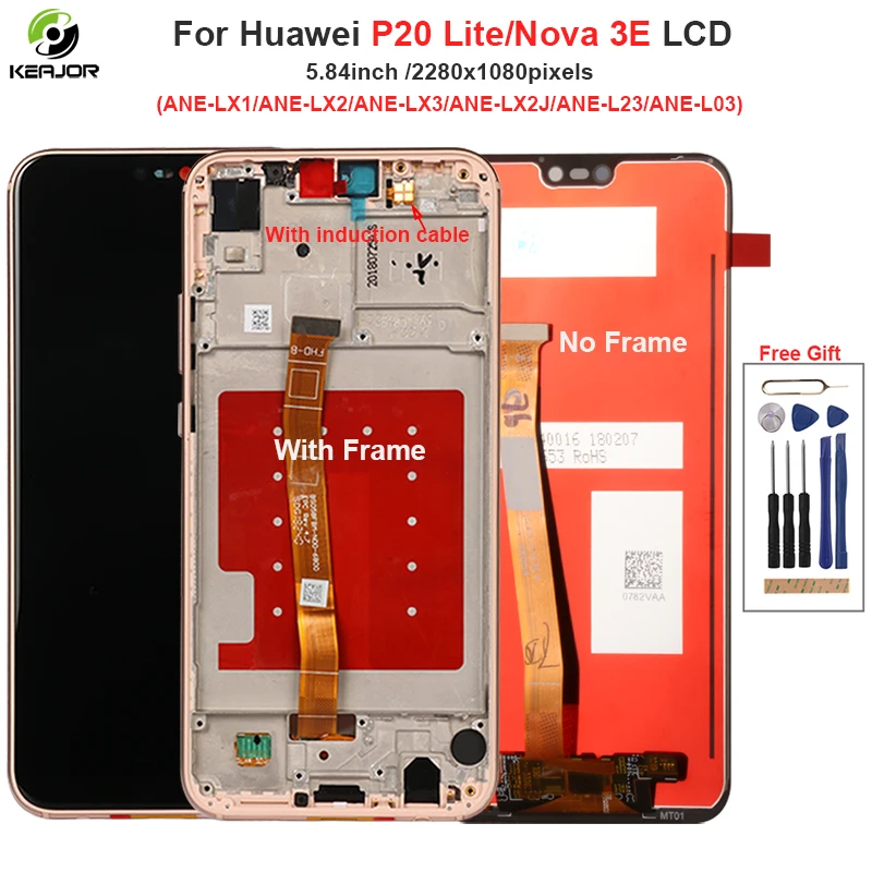 

Screen Replacement For Huawei P20 Lite LCD Display Touch Screen Digitizer Assembly For Huawei Nova 3E Display ANE-LX1 ANE-LX3