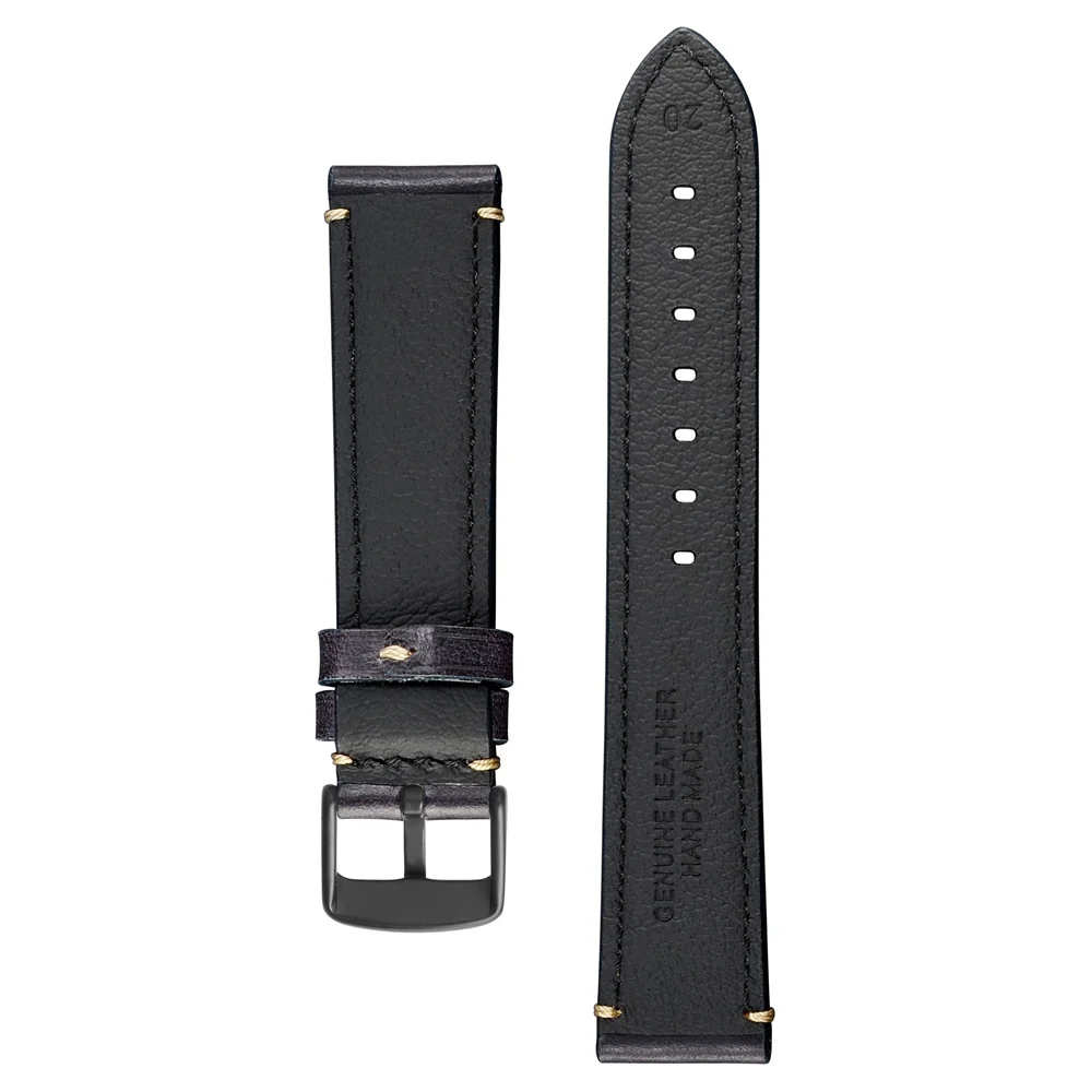 Anbeer Genuine Leather Watch Strap 18mm 20mm 22mm 24mm Saddle Business Pilot Style Watch Band for Men Replacement Watchband