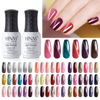 

HNM 6PCS Cat Eye Gel Nail Polish With Magnet Set Nail Varnish Primer Soak Off UV LED Gel Polish Salon Manicure 8ML