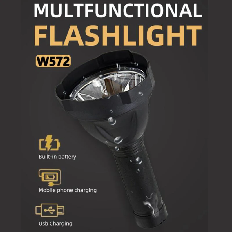 Прожектор большой дальности светодиодный фонарик T6 XM-L2 xhp50 мощный встроенный аккумулятор супер яркий lanterna Flash Light Torch lanterna