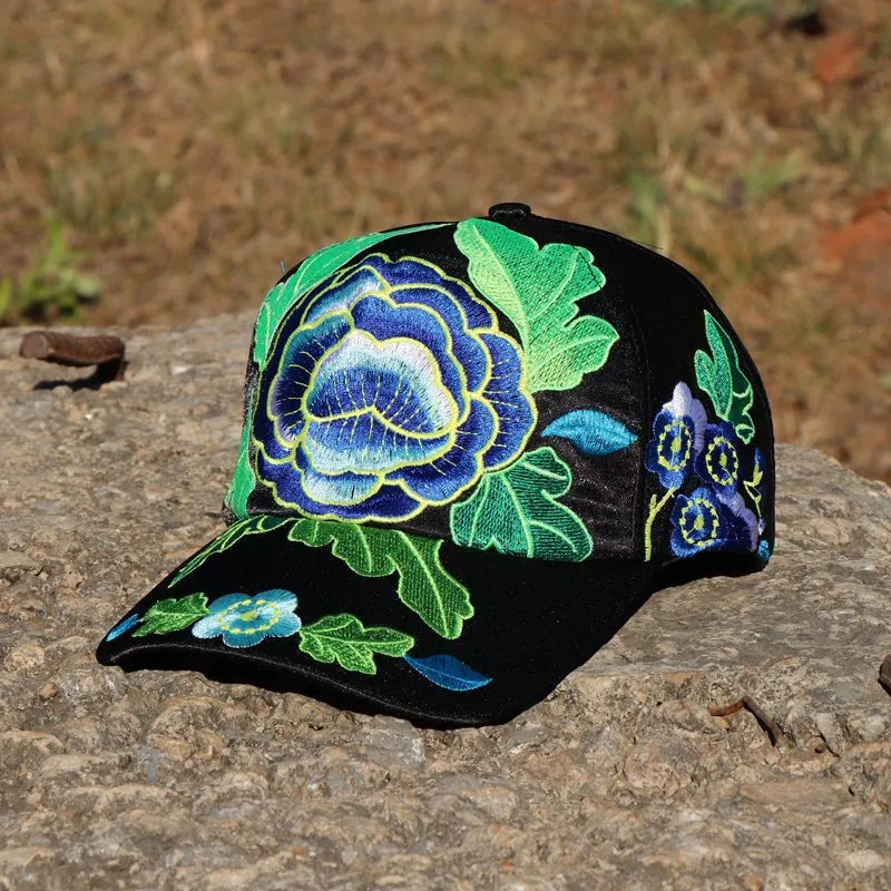 Национальный Ветер вышивка цветы бейсбольная бейсболка с возможностью регулировки размера шляпы для женщин 115