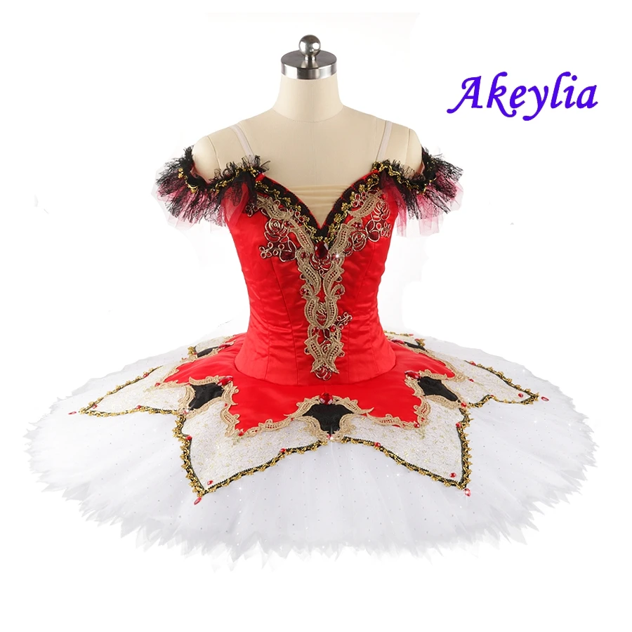Rosso Bianco La Esmeralda Tutu Da Competizione Per Ragazze Fiary Doll Costume Da Balletto Professionale Tutus Donna Pancake Tutu Piatto Jn0152