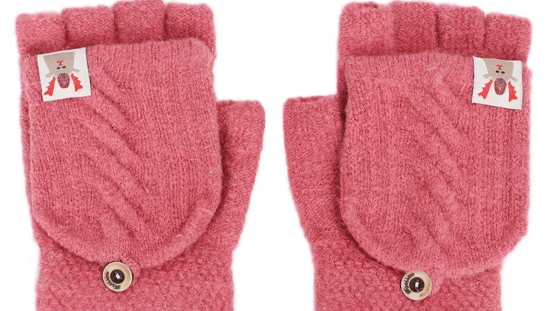 Guantes зимние перчатки женские зимние перчатки для девочек одноцветные перчатки из кроличьей шерсти мягкие теплые яркие цвета двойные женские перчатки