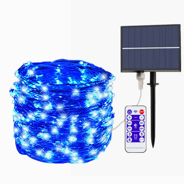 Led Light Outdoor 10m 50m Fairy Lights String with Remote Christmas Garland Solar Power Light Garden Decoration Solar Lamp