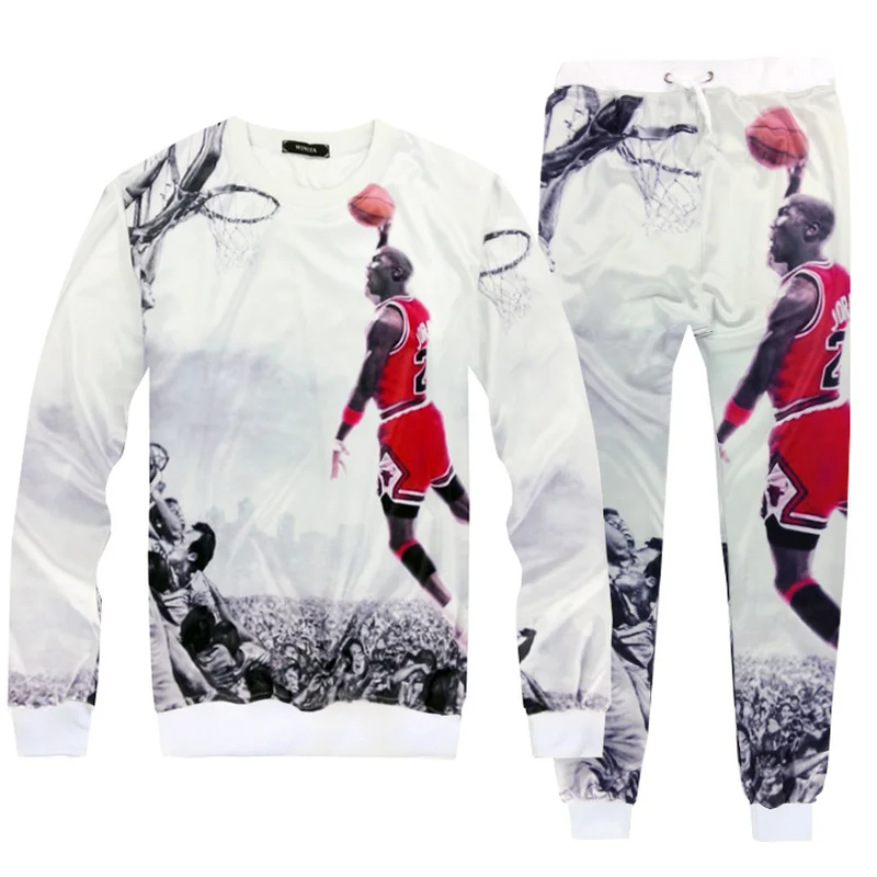 

Foreign Trade Men's Jogging Expression Casual Couple Sports Pants Jogers Flying Man Basketball Printing Fitness Sports Suit