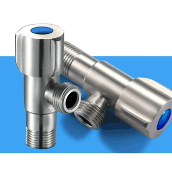 

Kitchen Triangle Stainless Steel Switch Tap Control Filling Cold Hot Toilet Water Stop Bathroom