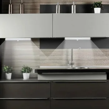 

luces LED Kitchen Lights with Motion Sensor AAA Battery Operated Cabinet Light LED Night Lamp for Closet Stairs Bedroom Lighting