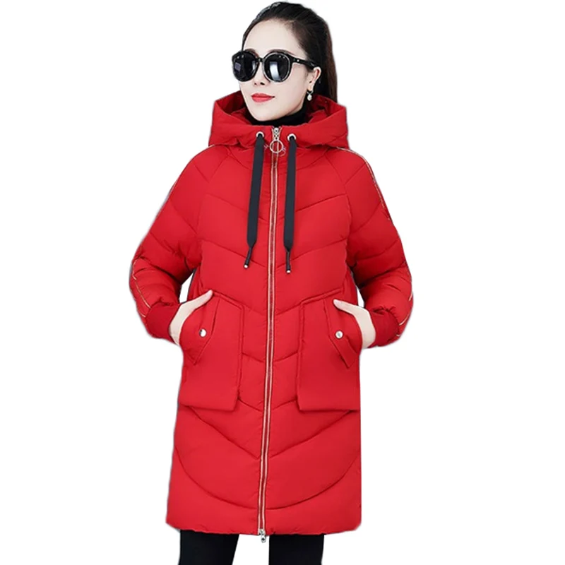 

2019 New Winter Jacket Coat Women Hooded With Fur Parka High Quality Warm Thicken Outwear Female Cotton Padded Jacket Parkas