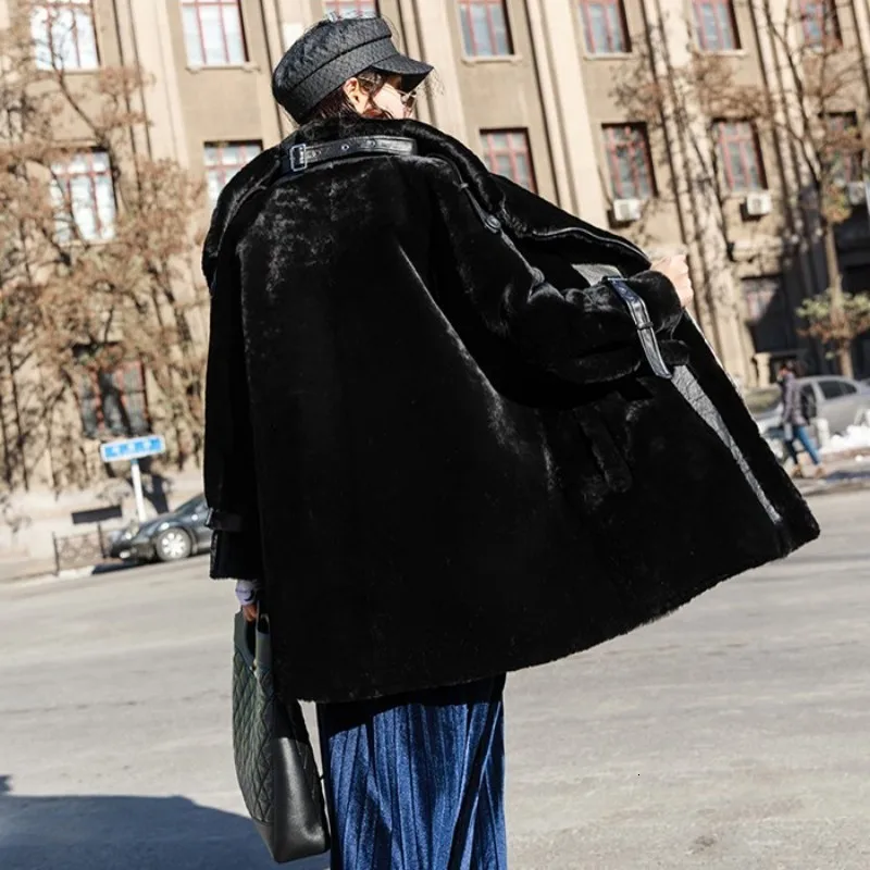 Зима, зимнее женское Свободное пальто с натуральным мехом, элегантное, роскошное, с высоким воротником, завитое, горячая Распродажа, на молнии, толстовка, большая