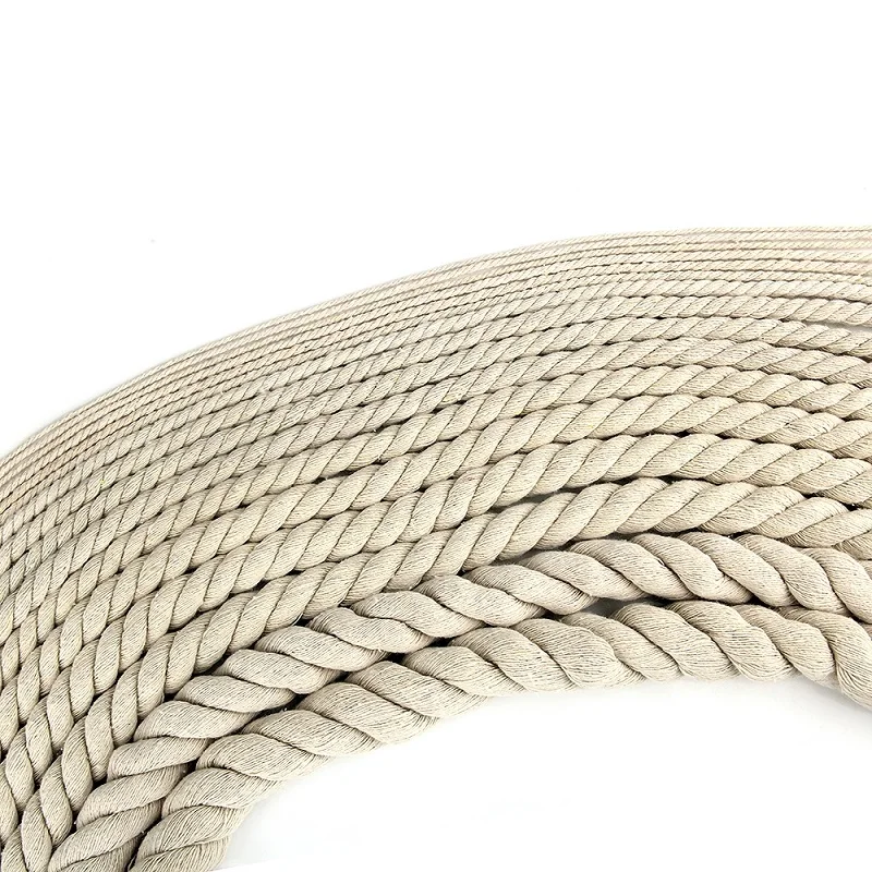 5 Meters/Lot Beige Cotton Rope 4-20mm Thick Cotton Cords for Bag
