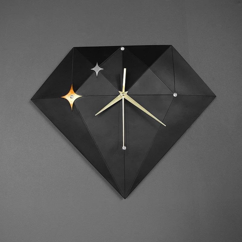 Скандинавские геометрические настенные часы Современные креативные бесшумные простые настенные украшения желтые настенные часы для кухни гостиной домашний декор W6
