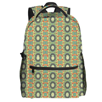 

Retro Ethnic Square Pattern Backpack College Students Wear Resistance Laptop Backpack Book Bag Casual Sports Bags School Bag