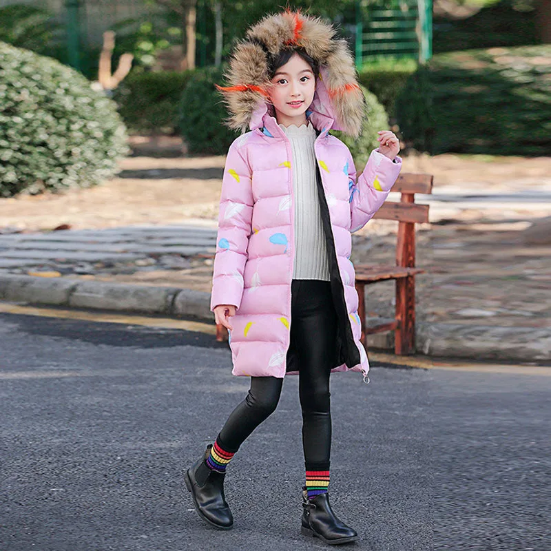 Осенне-зимние куртки для девочек хлопковая одежда с капюшоном для девочек детские куртки для девочек, пальто для детей, верхняя одежда для детей 4, 6, 8, 10, 12, 13 лет - Цвет: Розовый