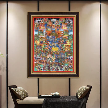 

Modern India Chinese Religion Style Buddha Painting Thangka Canvas Print Painting Poster Art Wall Picture for Hallway Home Decor