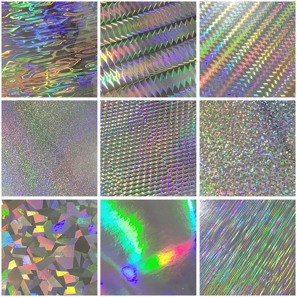 18pcs 20x10cm Holographic Adhesive Film Flash Tape Lure Making Fly Tying Material Metal Hard Baits Change Color Sticker