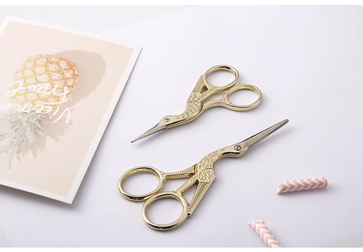 DIY home retro exquisite crane cut gold home small scissors manual needlework art tailor scissors crafts