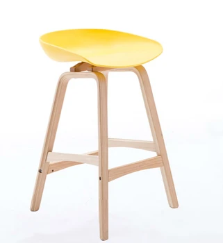 

Modern Minimalist Solid Wood Bar Chair Nordic Home Creative High Stool Personality
