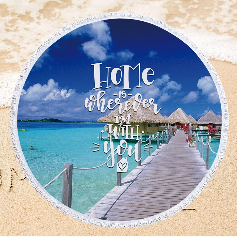Summer Beach Towel with Waterproof PVC Phone Case Set Portable Outdoor Travel Swimming Bath Towel Microfiber Beach Mat