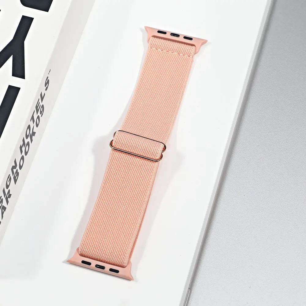 Solo Loop Nylon Strap for Apple watch band 44mm 40 38 42 41 45 Adjustable Elastic Scrunchie bracelet correa iWatch 6 se 5 4 3 7 2