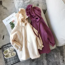 Платье для девочек осенне-зимняя детская толстовка с капюшоном и Бархатные Топы для маленьких девочек от 2 до 8 лет, повседневные спортивные платья для дня рождения