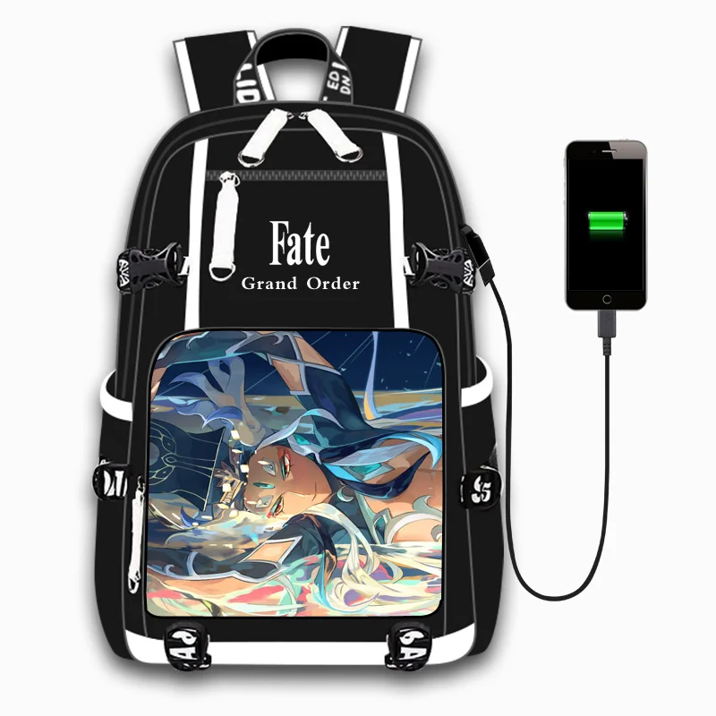 Аниме Fate Stay Night Saber, для отдыха, для девочек и мальчиков, дорожная сумка, usb зарядка, ранец, рюкзак для ноутбука, рюкзак для подростков, студентов - Цвет: Style-9