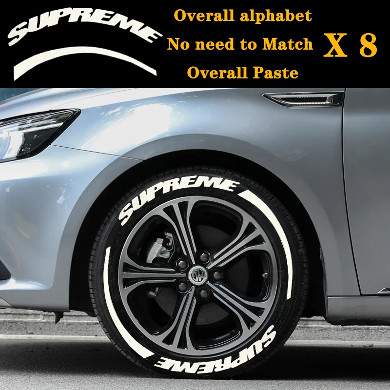 Комплект для перманентной маркировки шин с наклейкой на шину DIY Наклейки для шин Клейкие перчатки наждачная бумага - Название цвета: SUPREME X8