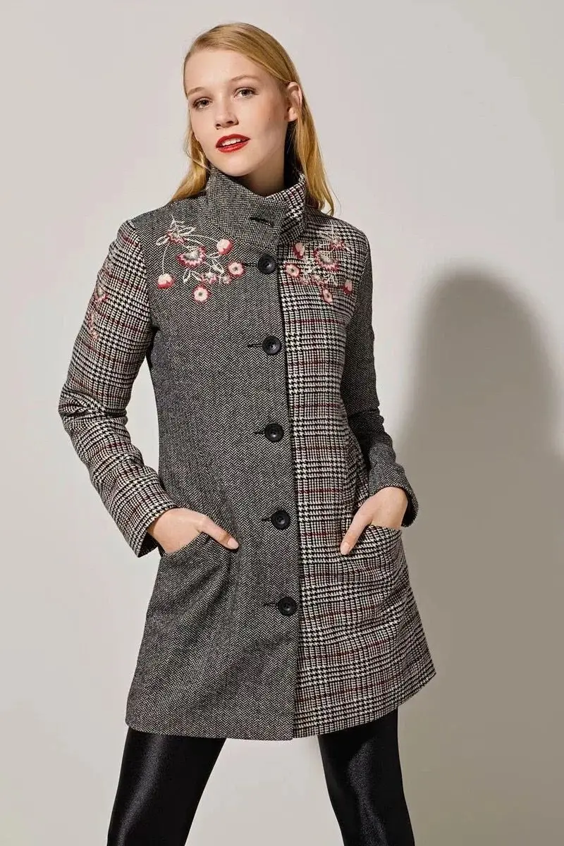 12 DESIGUAL Damen Mantel Jacke цветы дамы пальто куртка разнообразие - Цвет: 12