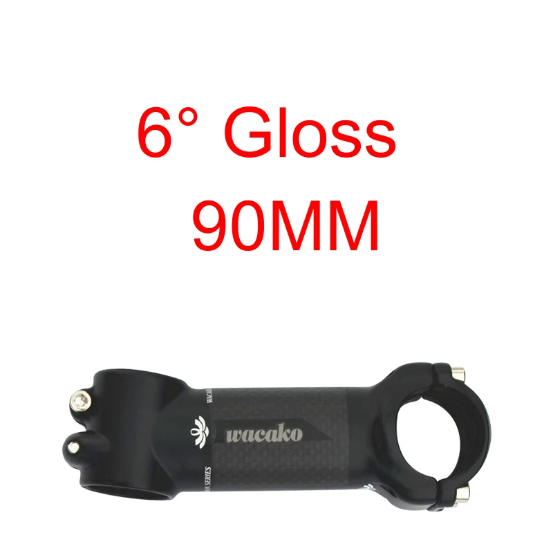 Gloss 90mm Wacako из алюминиевого сплава и углеродного велосипедный вынос руля дорожный велосипед легкий MTB стволовых/углерода стволовых 31,8*80/90/100/110 мм - Цвет: Gloss 90mm