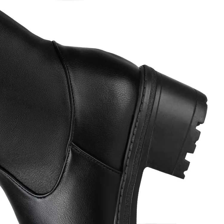 CDAXILAN/новые женские сапоги высокие эластичные ботфорты из искусственной кожи женские теплые зимние сапоги до бедра на среднем каблуке