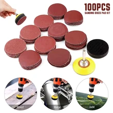

100pcs 2Inch Sanding Discs Pad Kit for Drill Grinder Rotary Tools Accessories with Backer Plate Includes 60-1000 Grit Sandpapers