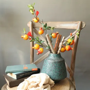 

Fake Artificial Rose Fruit Pomegranate Berries Bouquet Floral Garden Home Decor Home decoration tablet fake flowers ornament