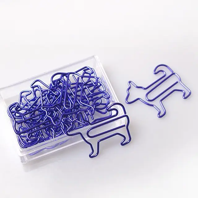 Purple Dog Paper Clip Pin Animal Paperclip Color Clip Metal Klips Cute