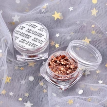 DIY маникюр ослепительный 3D порошок пыли розовый порошок золотого блеска 3 г дизайн ногтей смешанный размер блестки ногтей салон продукты HA357