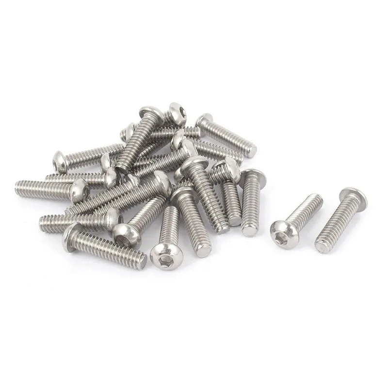 

1/4 Inch-20x1 Inch Hex Socket Button Head Bolts Screws 25 Pcs