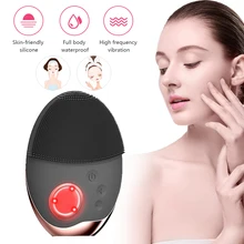 Беспроводная зарядка Вибрация Очищающая щетка для лица силиконовый массажер для кожи лица очищающий тоник для кожи удалить угри очиститель пор