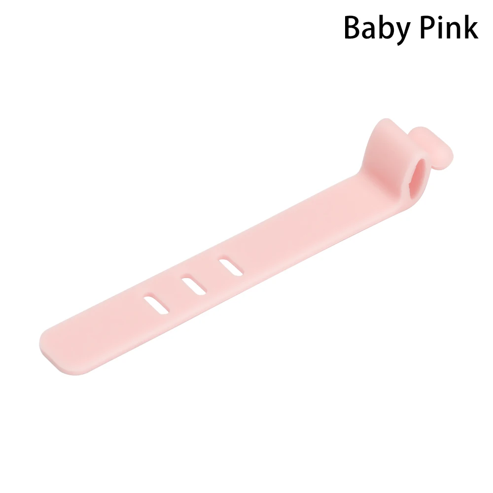 5 шт. устройство для сматывания кабеля силиконовый Кабельный органайзер провода обернутый шнур линия держатель для хранения для iPhone samsung наушники - Цвет: baby pink