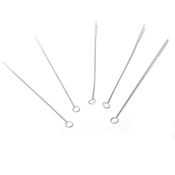 

5pcs Multipurpose Easy Access Stainless Steel Compact Travel For Milk Bottle Long Hand Tool Anti Scratch Straw Cleaning Brush