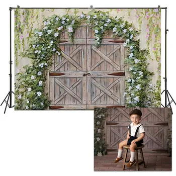 

Watercolor Backdrop Spring Colorado Barn Doors Floral Background Photo Video Background Portrait Studio Photoshoots Wallpaper