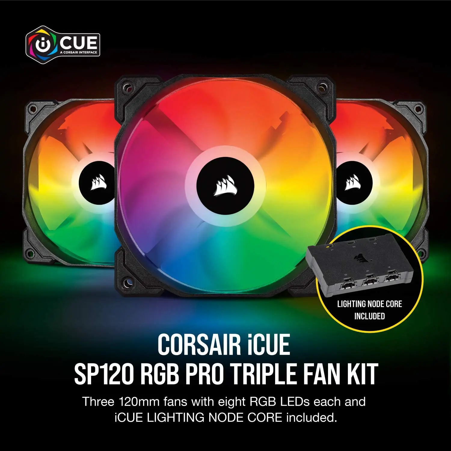 Одиночный Комплект Corsair Fan iCUE SP120 RGB Pro Performance 120 мм/(комплект с тройным вентилятором