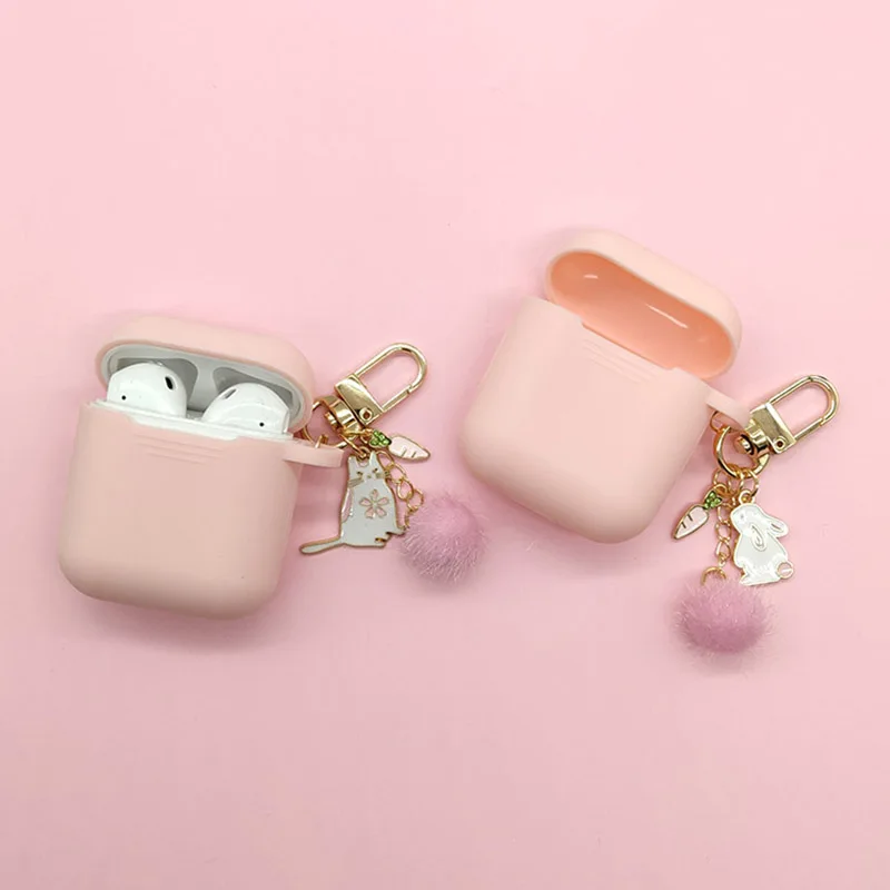 Чехол для AirPods чехол с кольцом ключей милый розовый силиконовый бриллиантами
