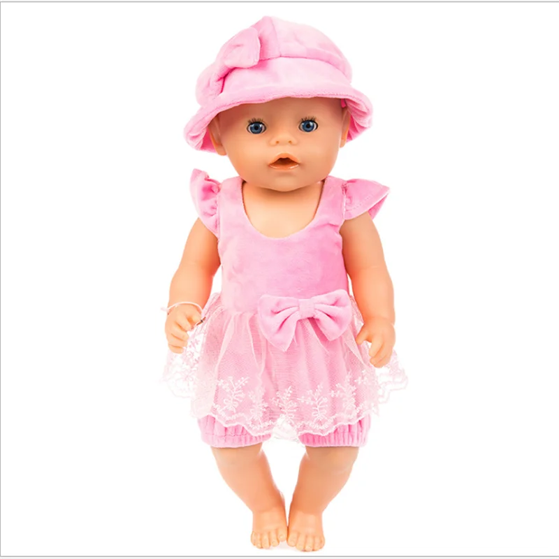 Born Baby Doll Одежда Аксессуары подходит 18 дюймов 43 см Единорог плюшевая шляпа белый красный Звезда узел пряжа юбка костюм для ребенка фестиваль подарок