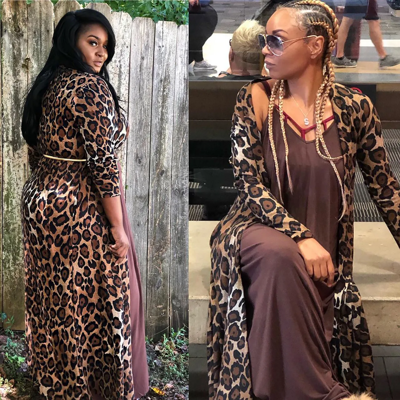 New windbreaker women's fashion temperament long-sleeved leopard print cardigan front jacket jacket blusas women's