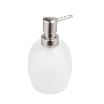 

Bathroom Soap Dispenser Glass Bottle Head Metal Head Pump Lotion Container Bottle Liquid Soap Dispenser 15 Oz