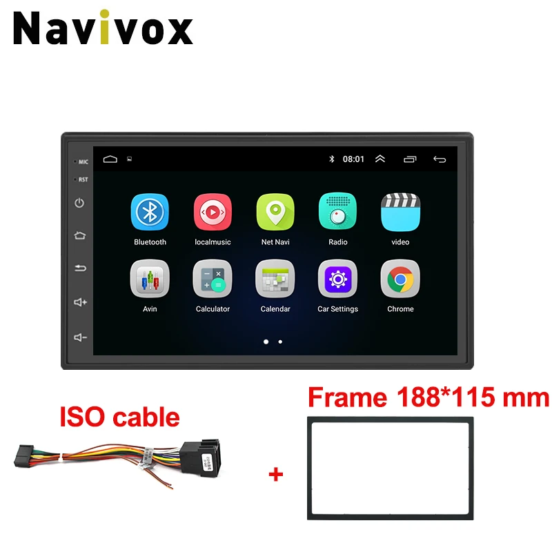 Navivox " 2Din 8,1 автомобильный dvd-плеер для Nissan Volkswagen Toyota Honda KIA HYUNDAI Lada Renault Mazda универсальный автомобильный радиоприемник gps - Цвет: ISO cable with Frame