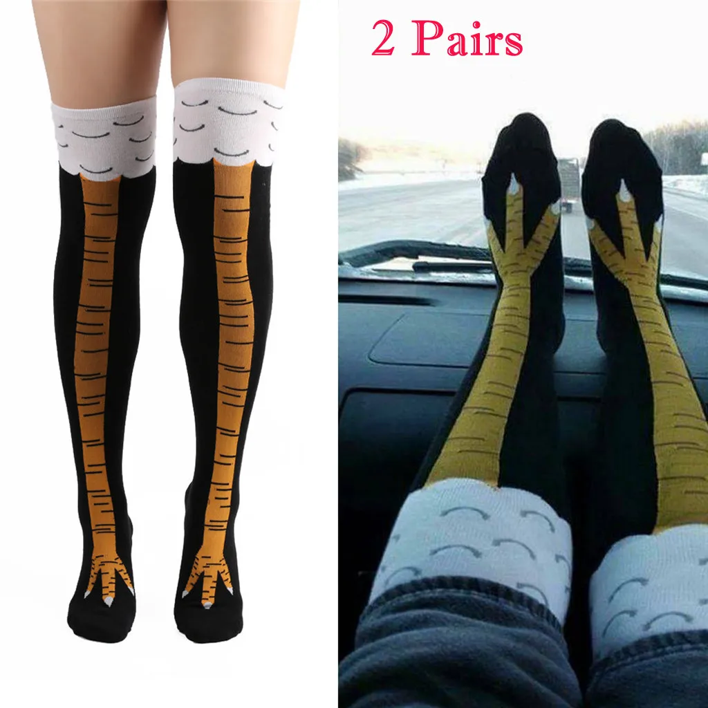 Calcetines largos de patas de gallina para mujer Calcetines de  pierna/rodilla calcetines de pollo 3D medias de rendimiento medias de  mujer|Medias| - AliExpress